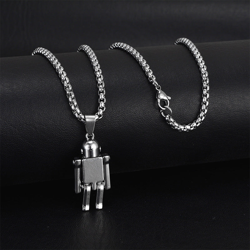 Wholesale Personality trendy titanium steel hip-hop necklace men's trendy disco all-match hiphop pendant long sweater chain pendant